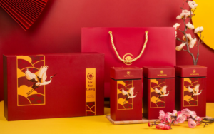 Hộp quà tết trà Thái Nguyên 2026 thiết kế sang trọng biếu tặng đối tác