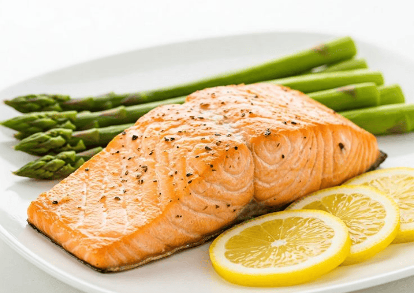 cá hồi áp chảo 