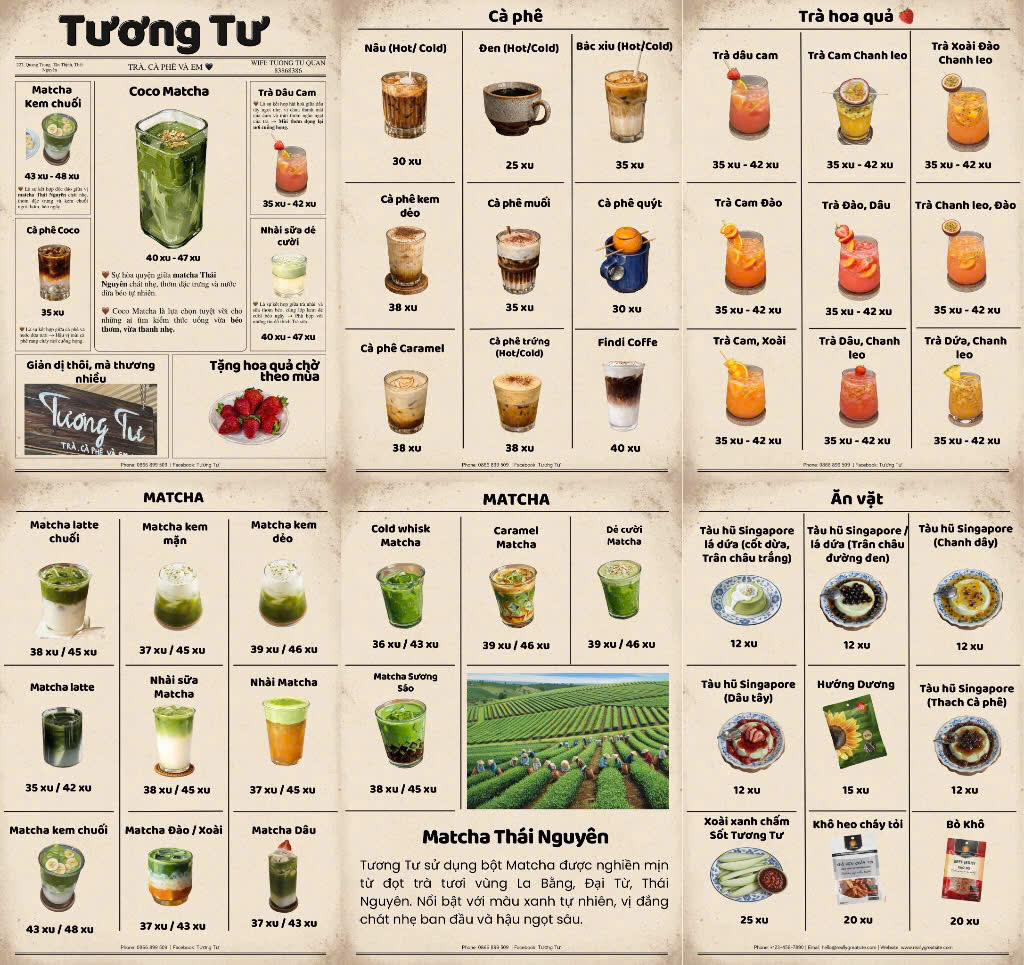 Menu của Tương tư